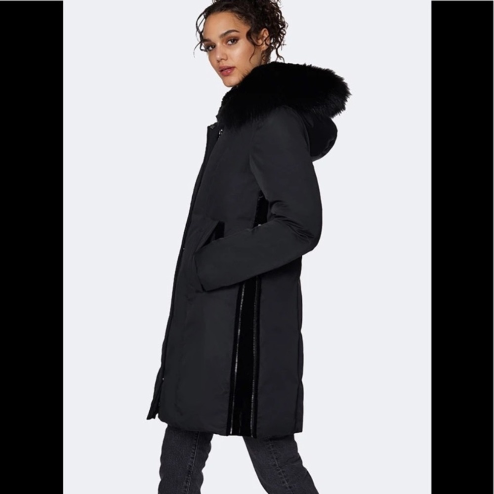 Dawn levy 100% real fox fur puffer coat/jacket NWT